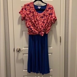LulaRoe Nicole dress and classic Tee